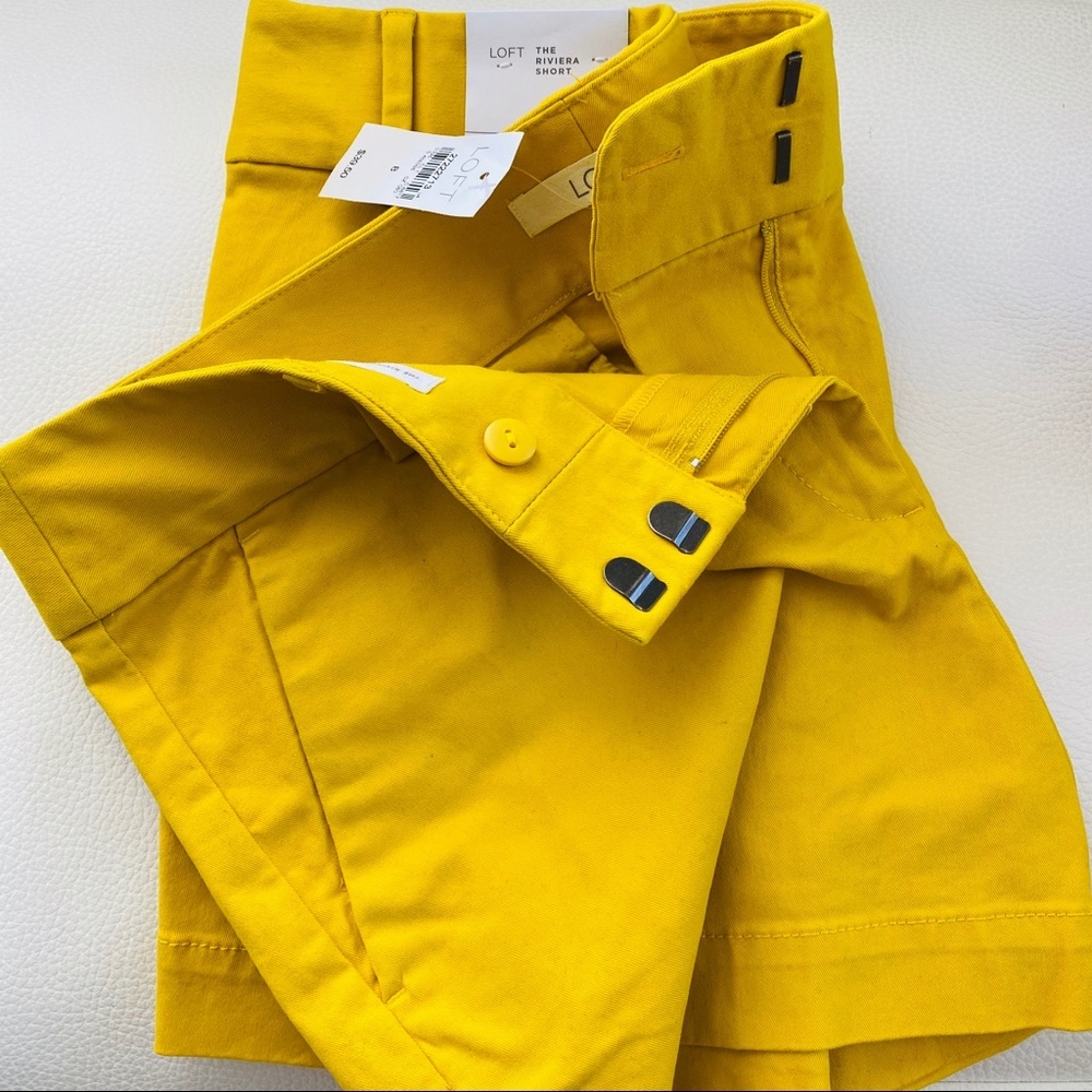 Loft NWT The Riviera Shorts Yellow sz 8